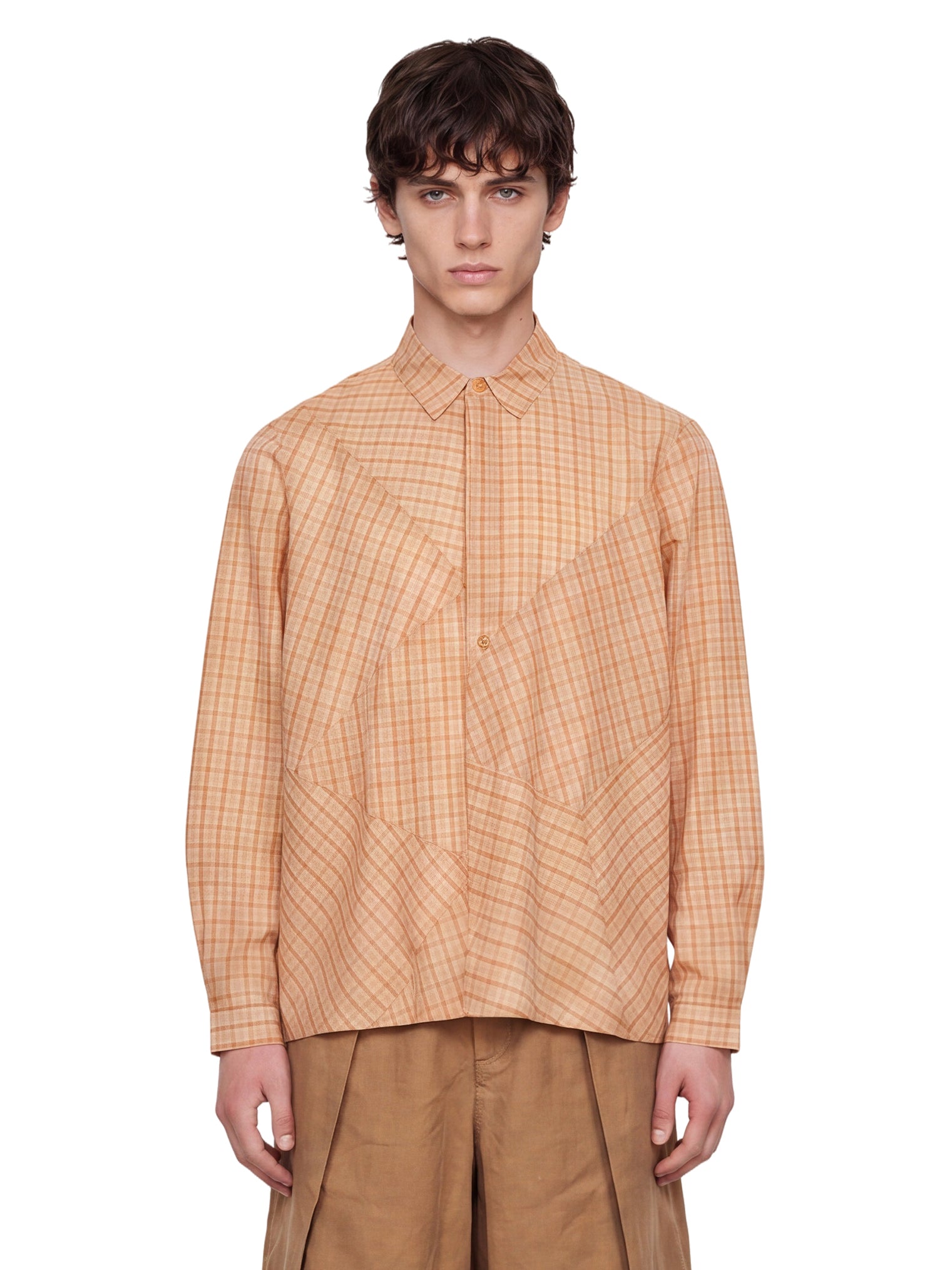 Camicia a quadri Substance in arancione e rosa 