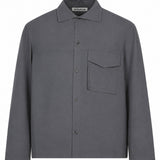 Camicia a maniche lunghe con taschino cruiser  in grigio 