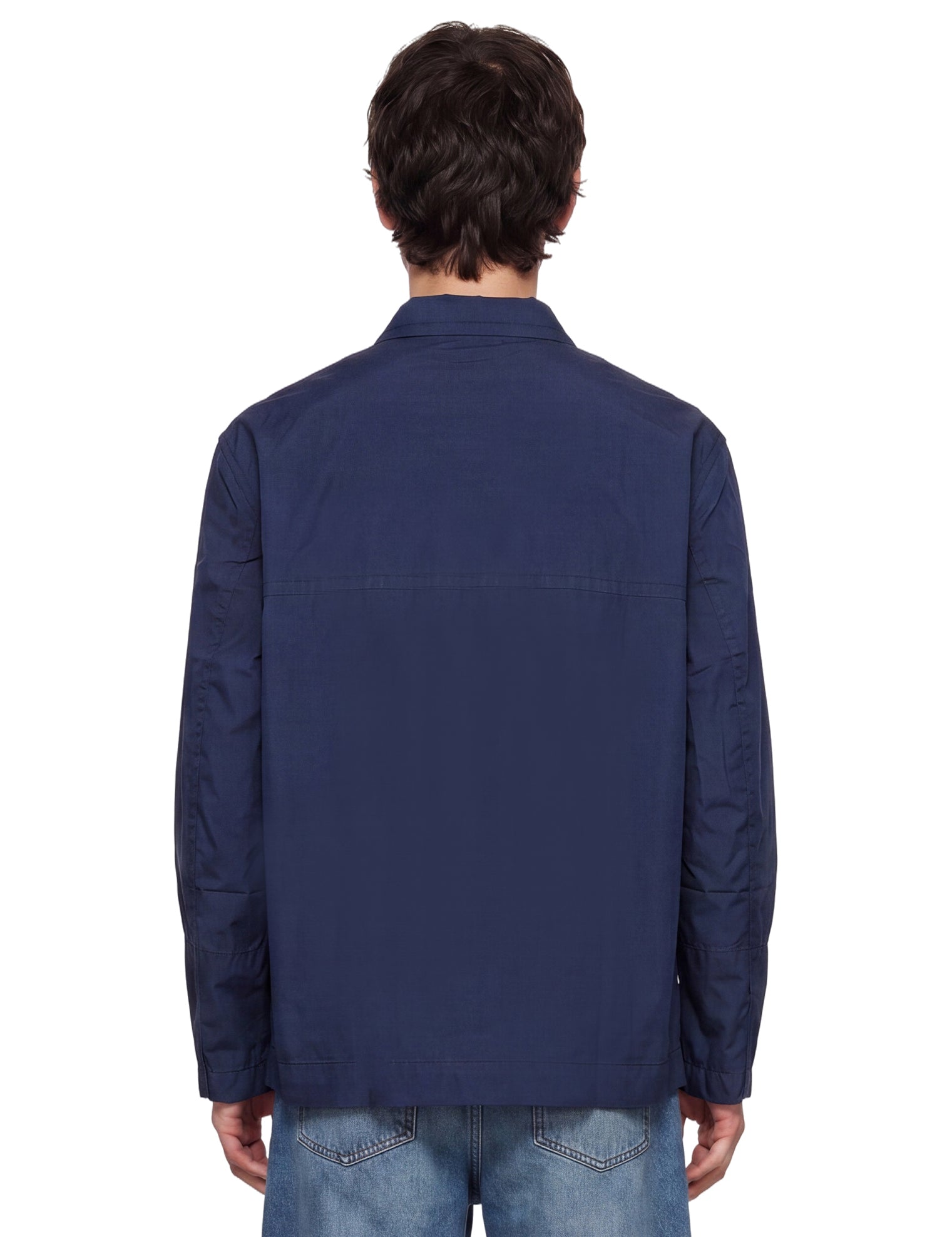 Camicia a maniche lunghe con taschino cruiser  in blu 