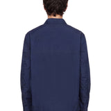Camicia a maniche lunghe con taschino cruiser  in blu 
