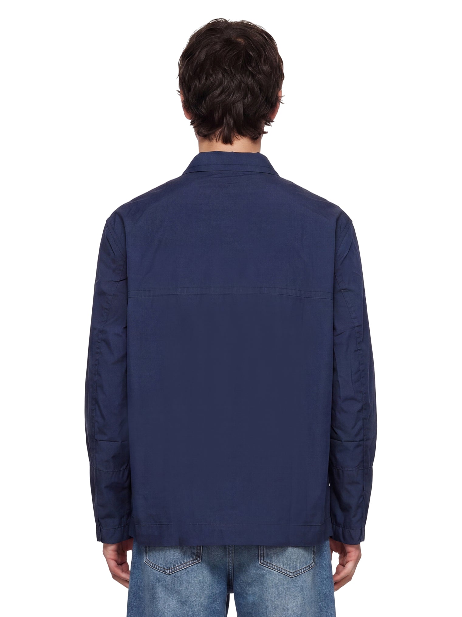 Camicia a maniche lunghe con taschino cruiser  in blu 