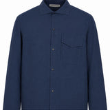 Camicia a maniche lunghe con taschino cruiser  in blu 