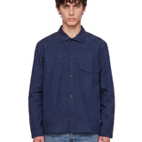 Camicia a maniche lunghe con taschino cruiser  in blu 