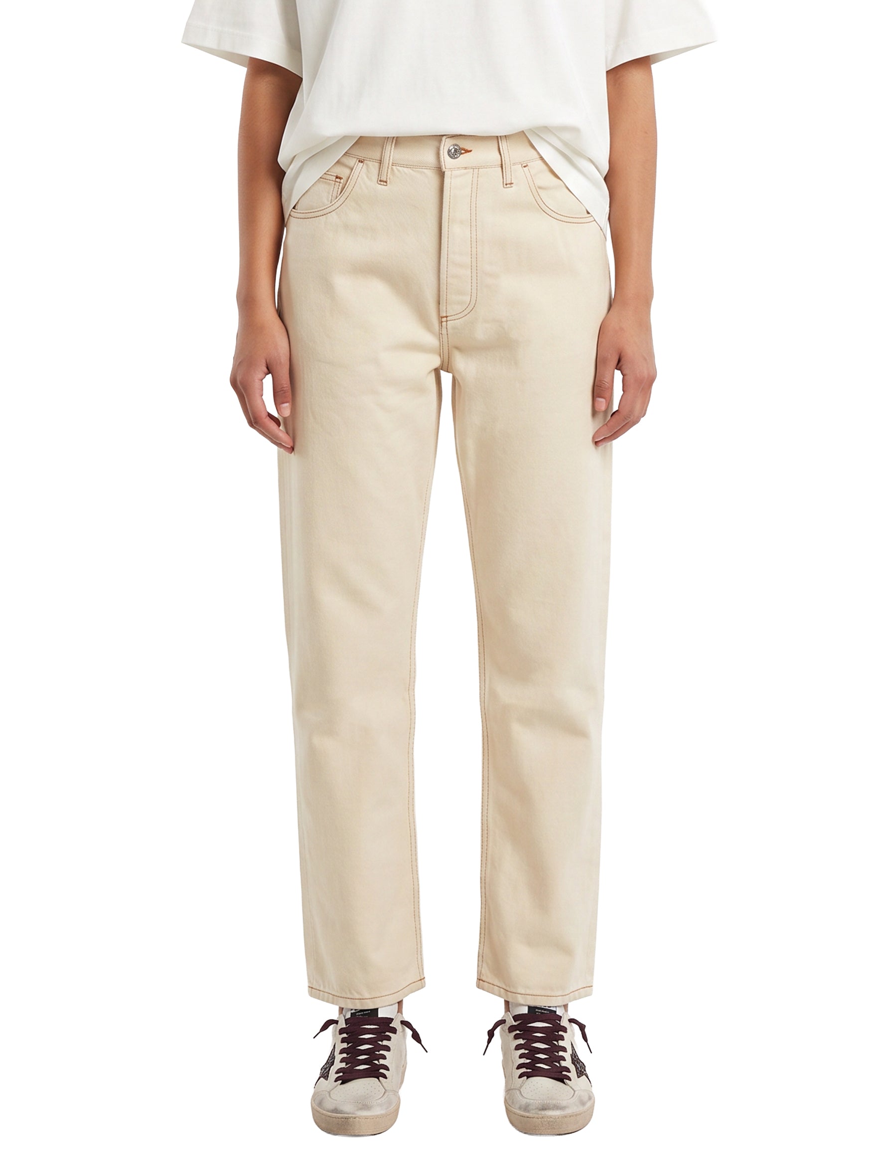 Jeans bez a gamba dritta in beige 