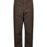 Pantalone cuciture a contrasto in marrone 