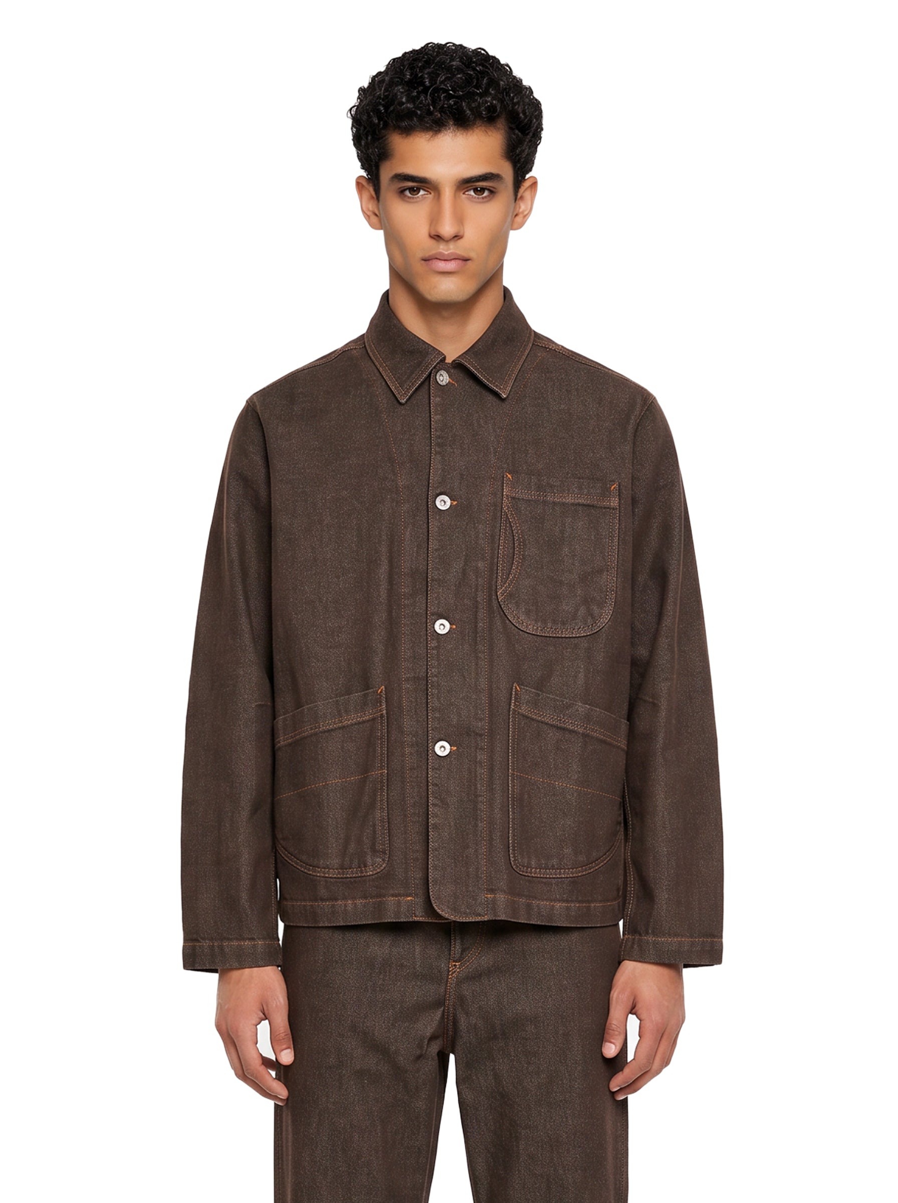 Giacca camicia in marrone 