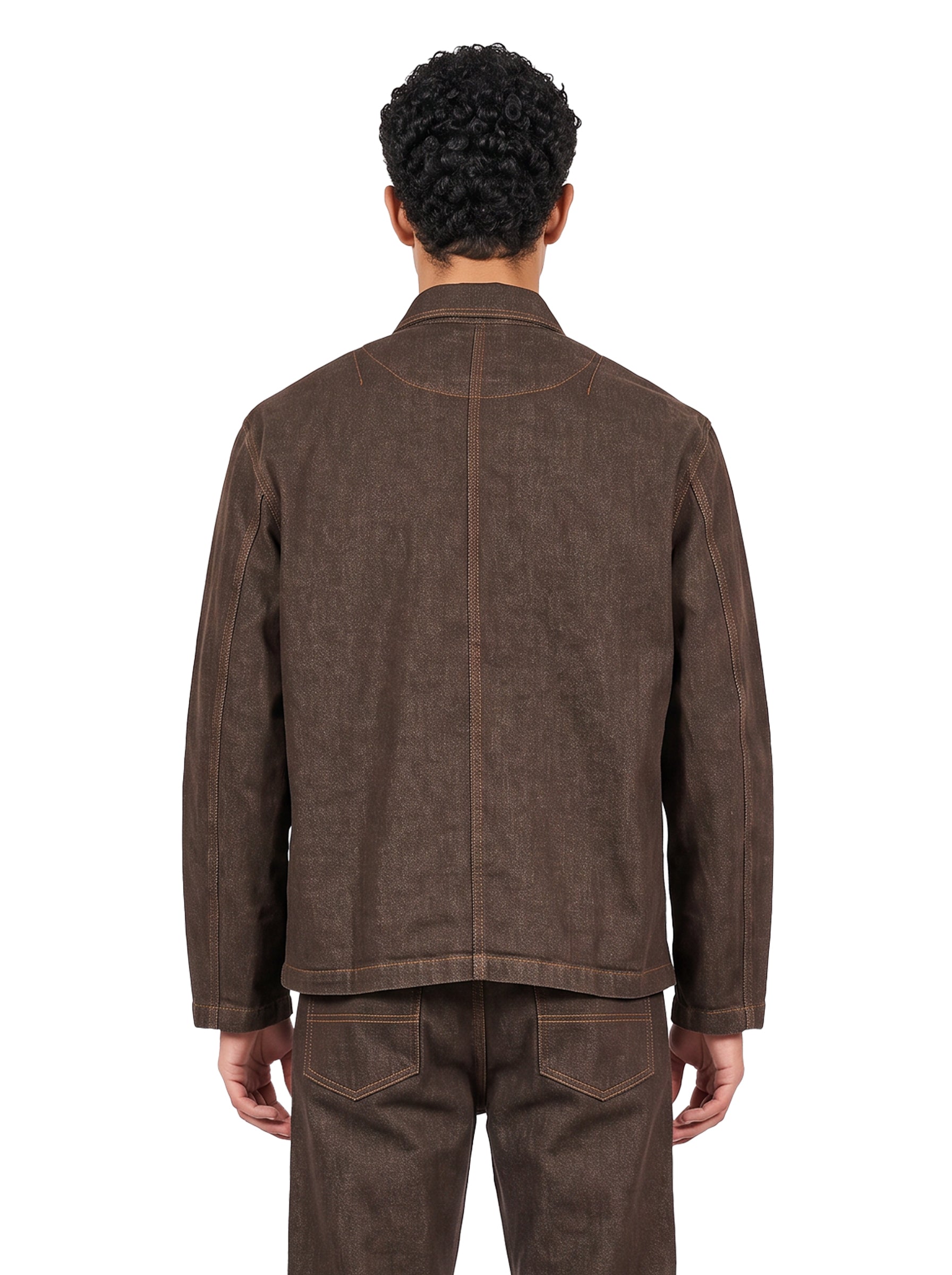 Giacca camicia in marrone 