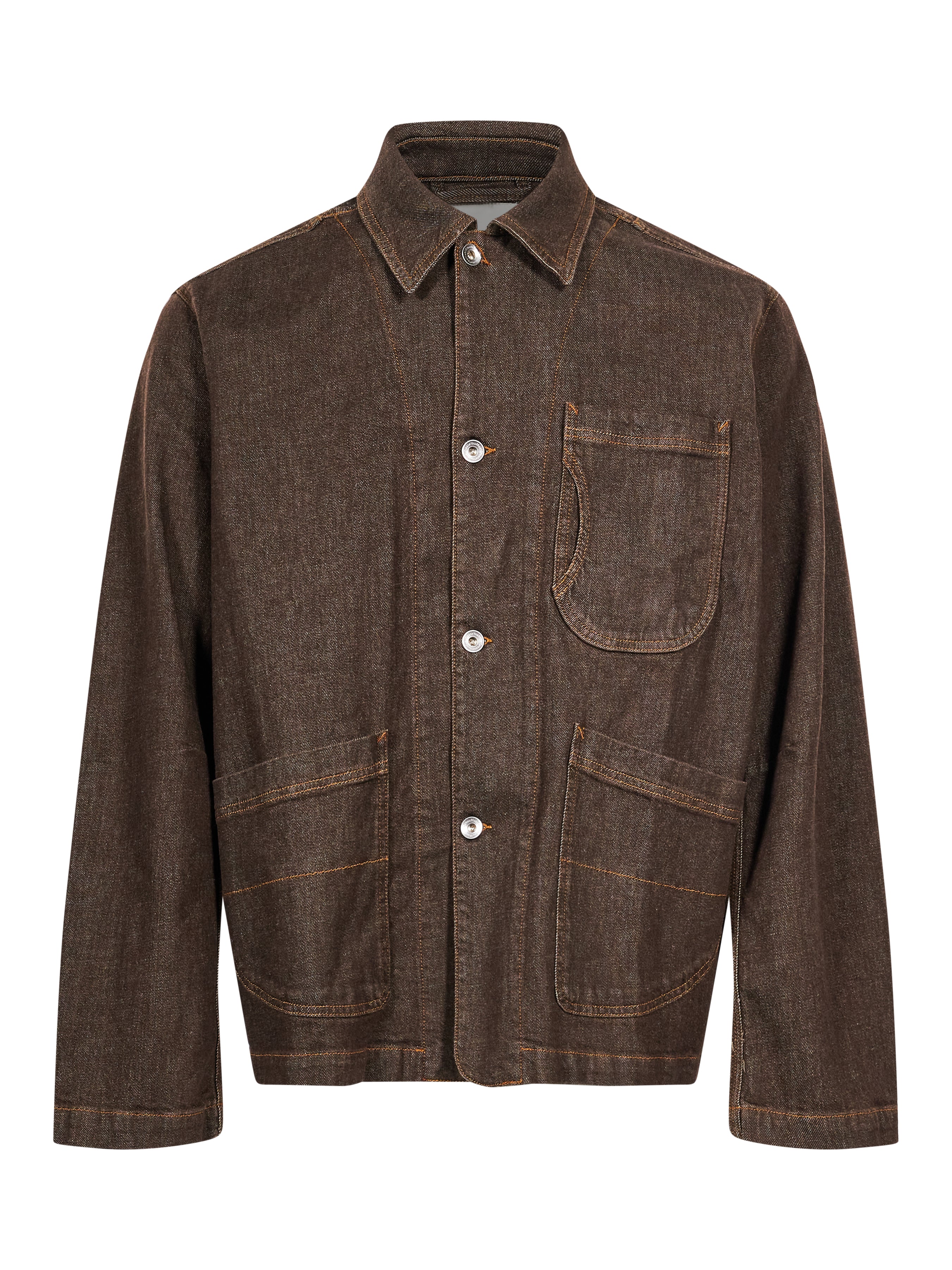 Giacca camicia in marrone 