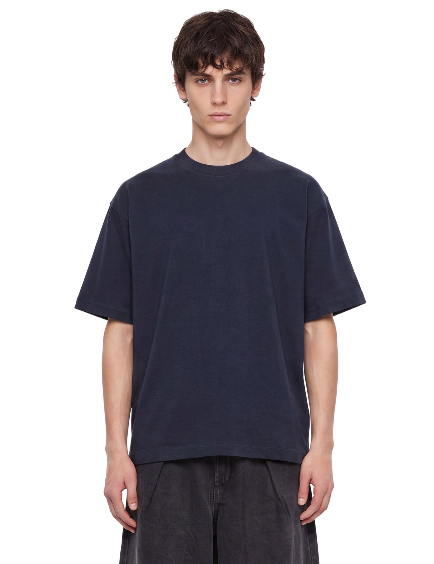 T-shirt Triple in cotone blu 