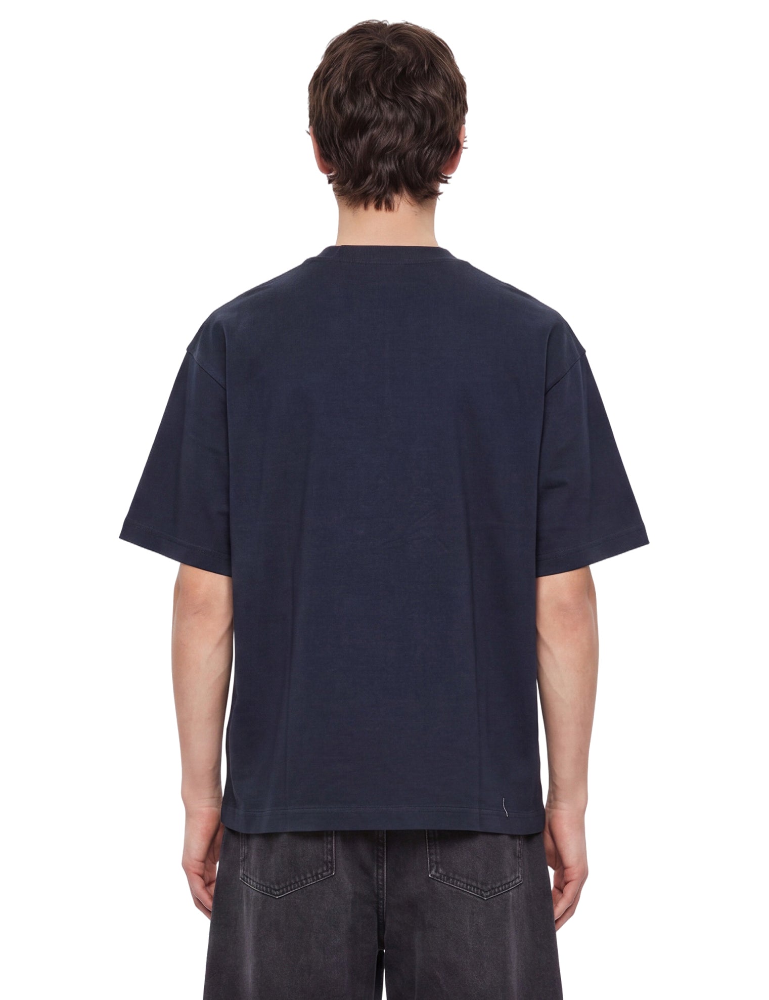 T-shirt Triple in cotone blu 
