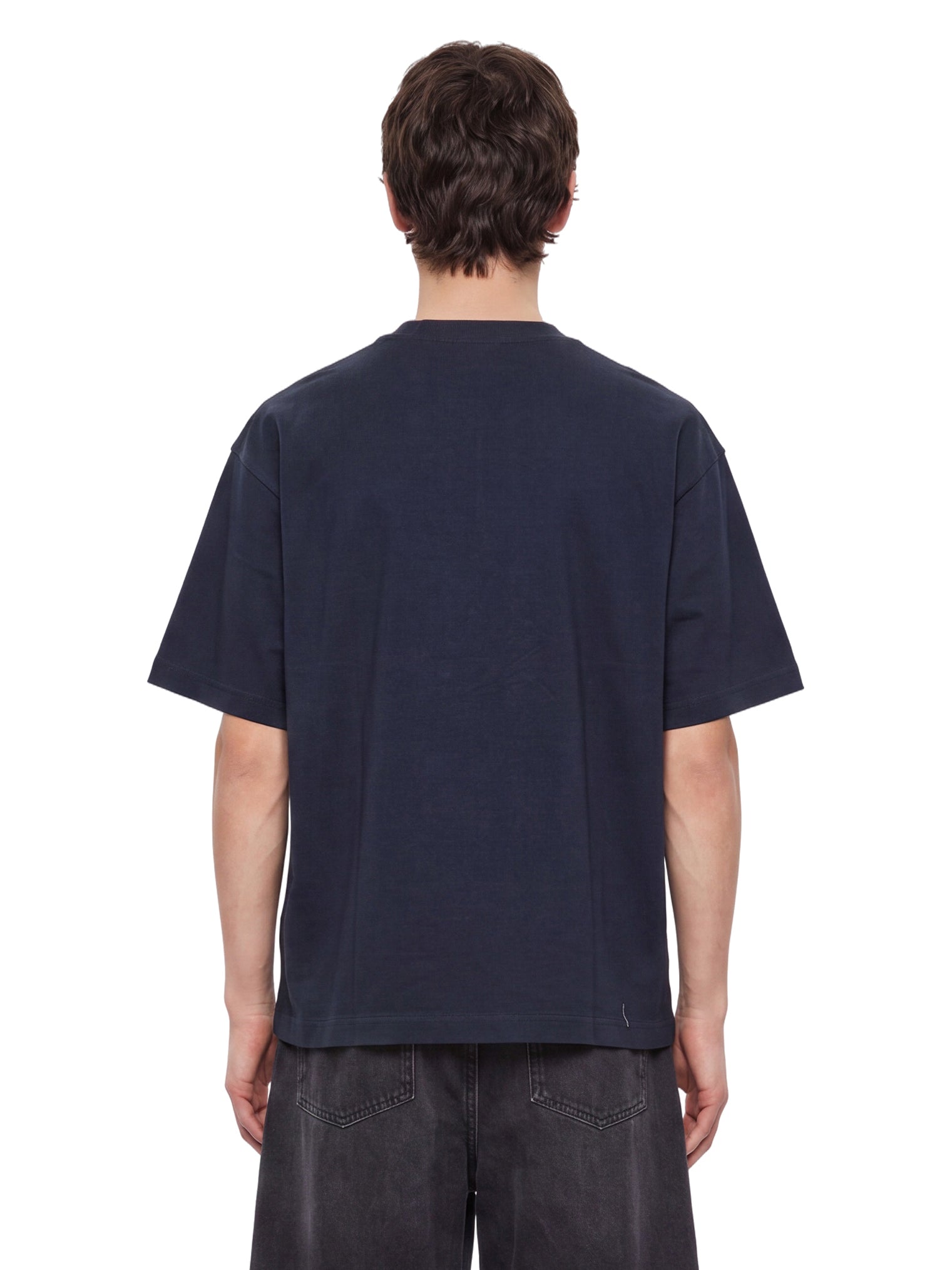 T-shirt Triple in cotone blu 