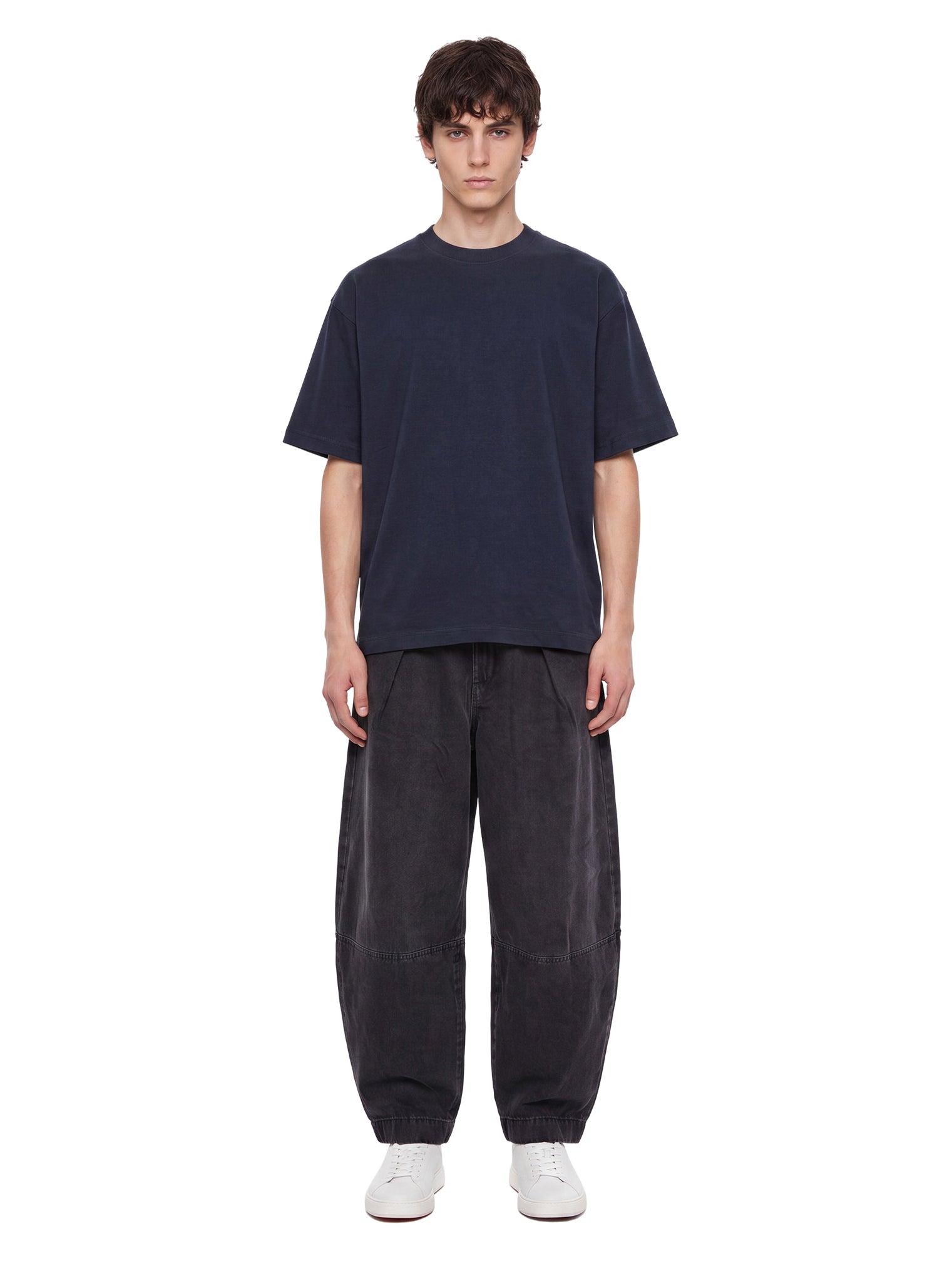 T-shirt Triple in cotone blu 