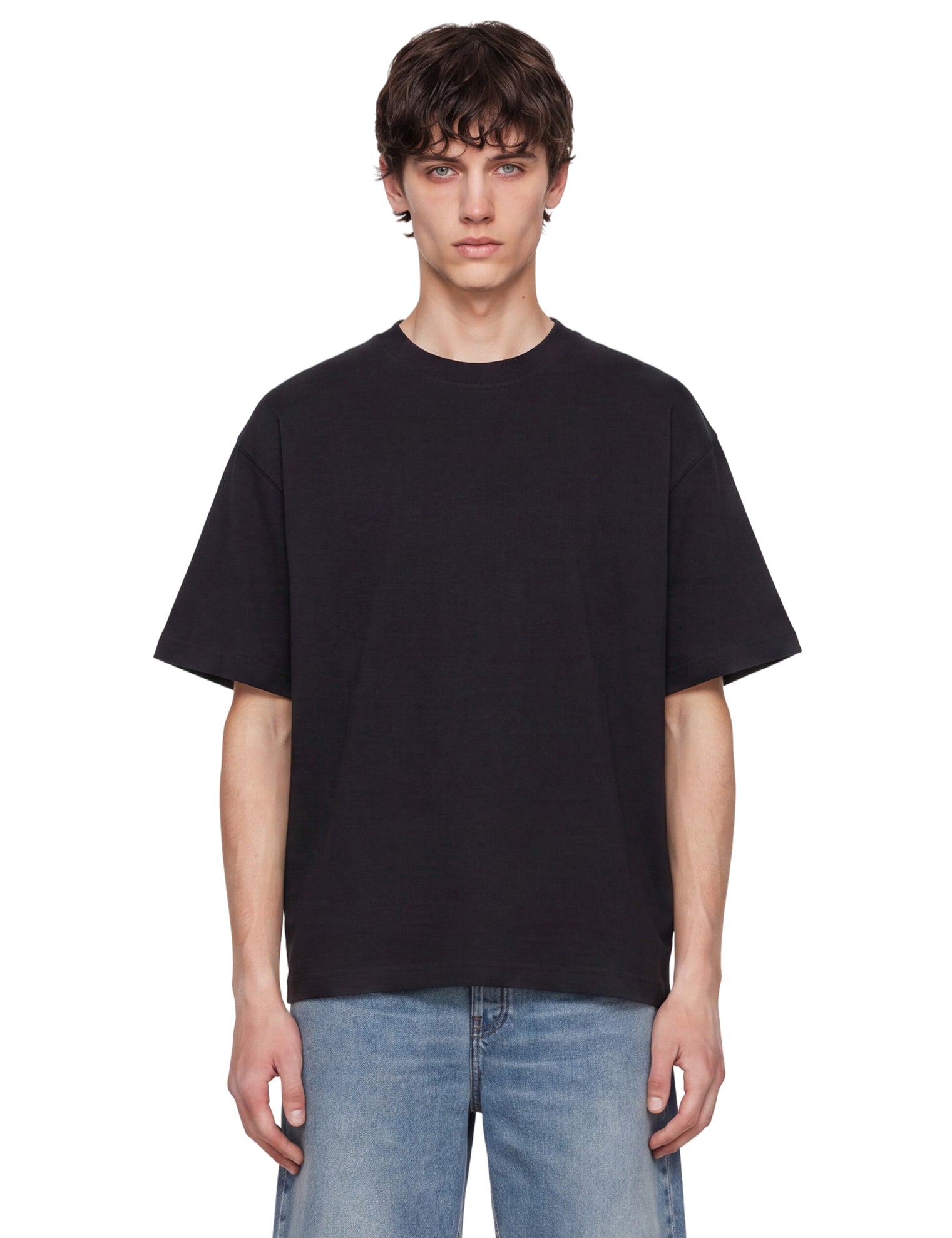 T-shirt oversize triple in nero 