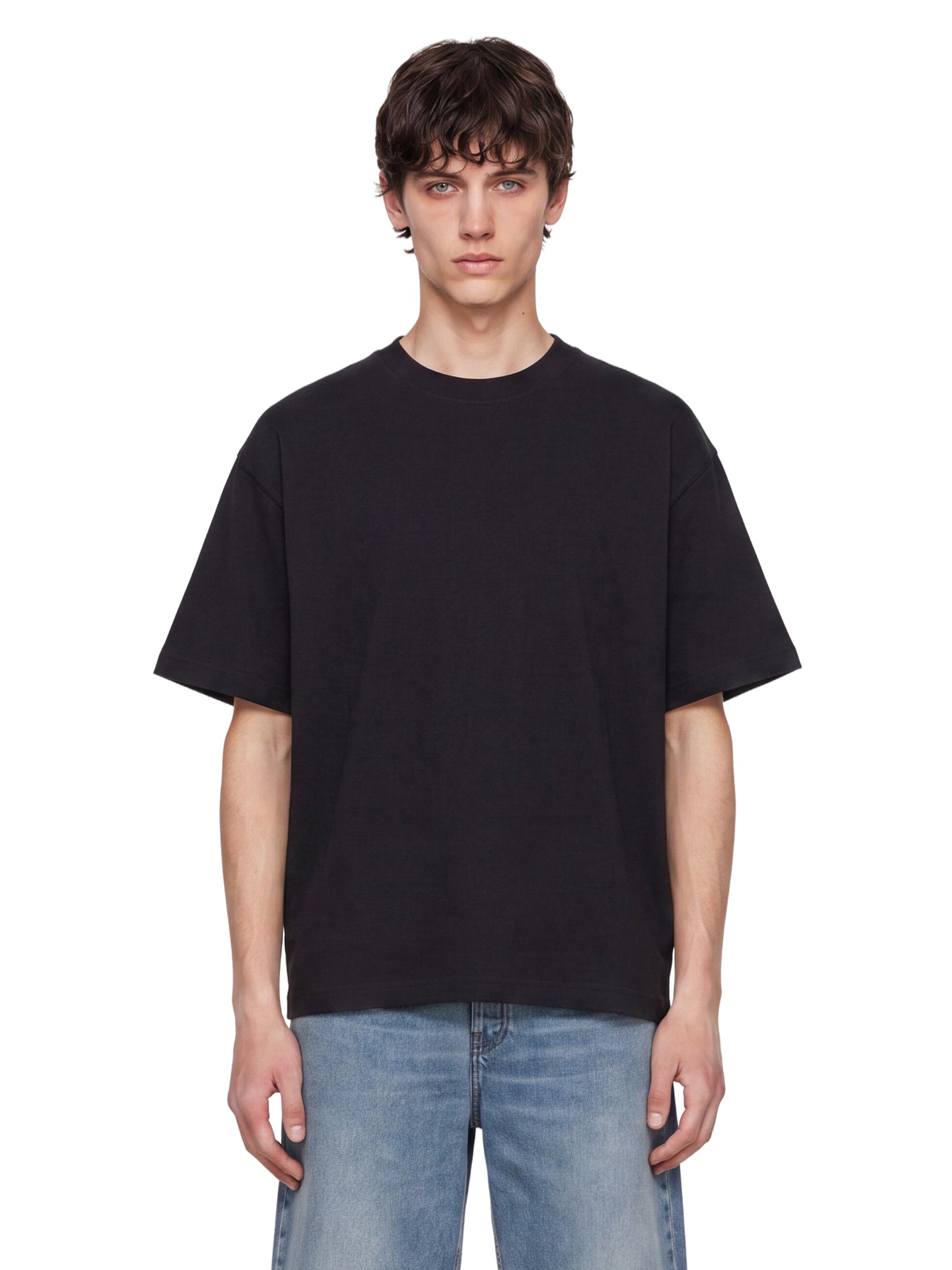 T-shirt oversize triple in nero 