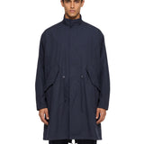 Parka tecnico lungo in blu 