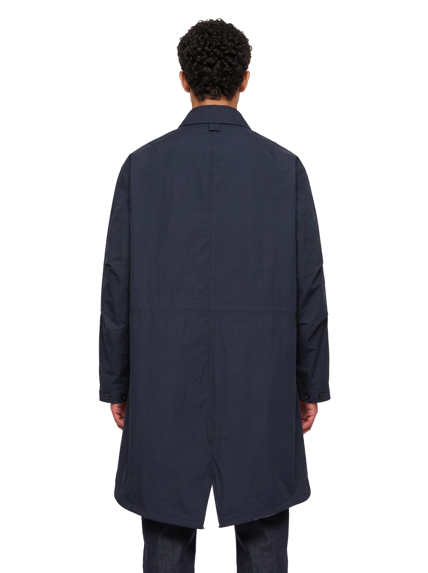 Parka tecnico lungo in blu 