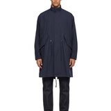 Parka tecnico lungo in blu 