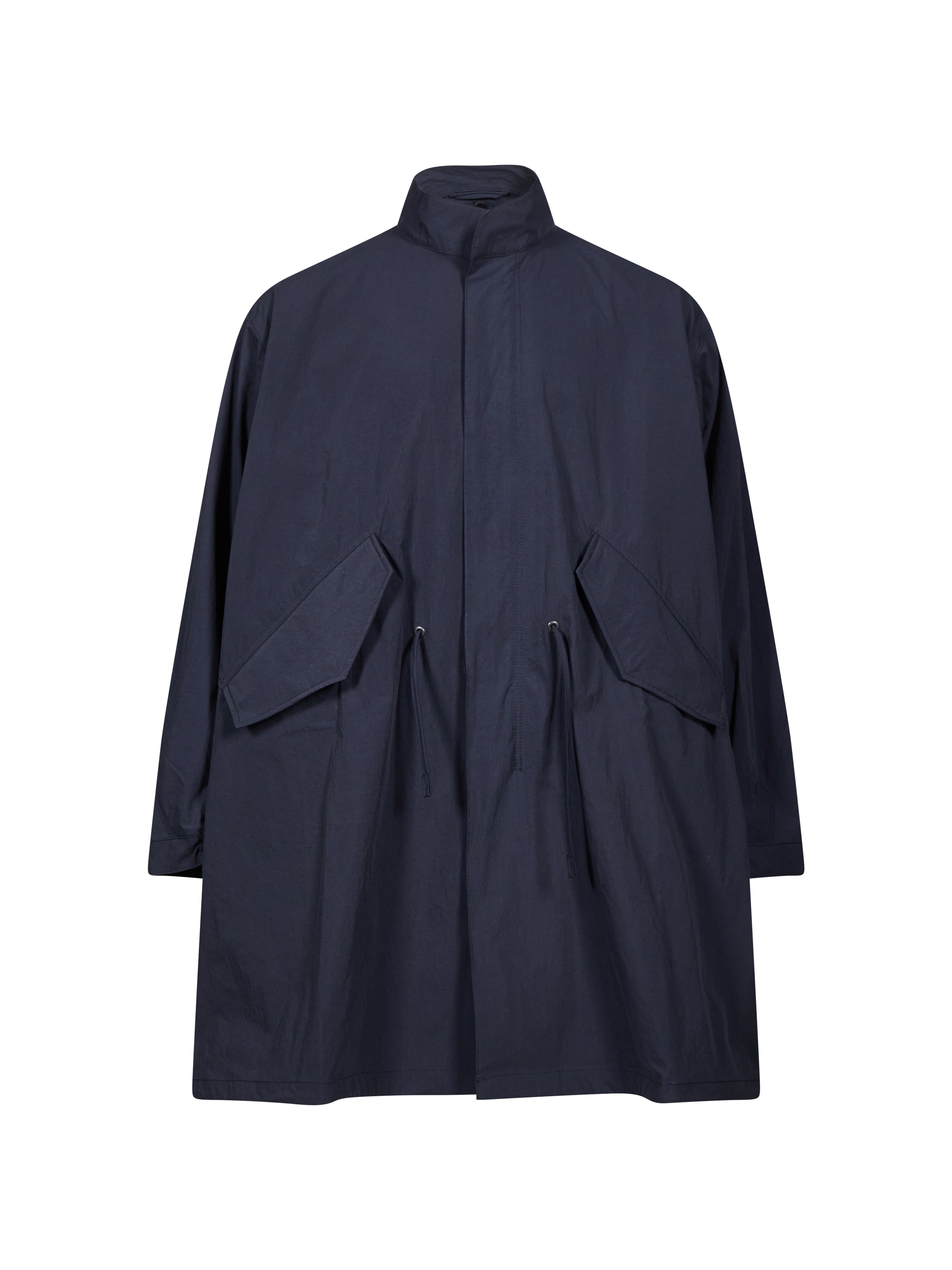 Parka tecnico lungo in blu 
