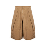Shorts a gamba larga in beige 