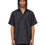 Camicia Big Half Sleeve in cupro nera 