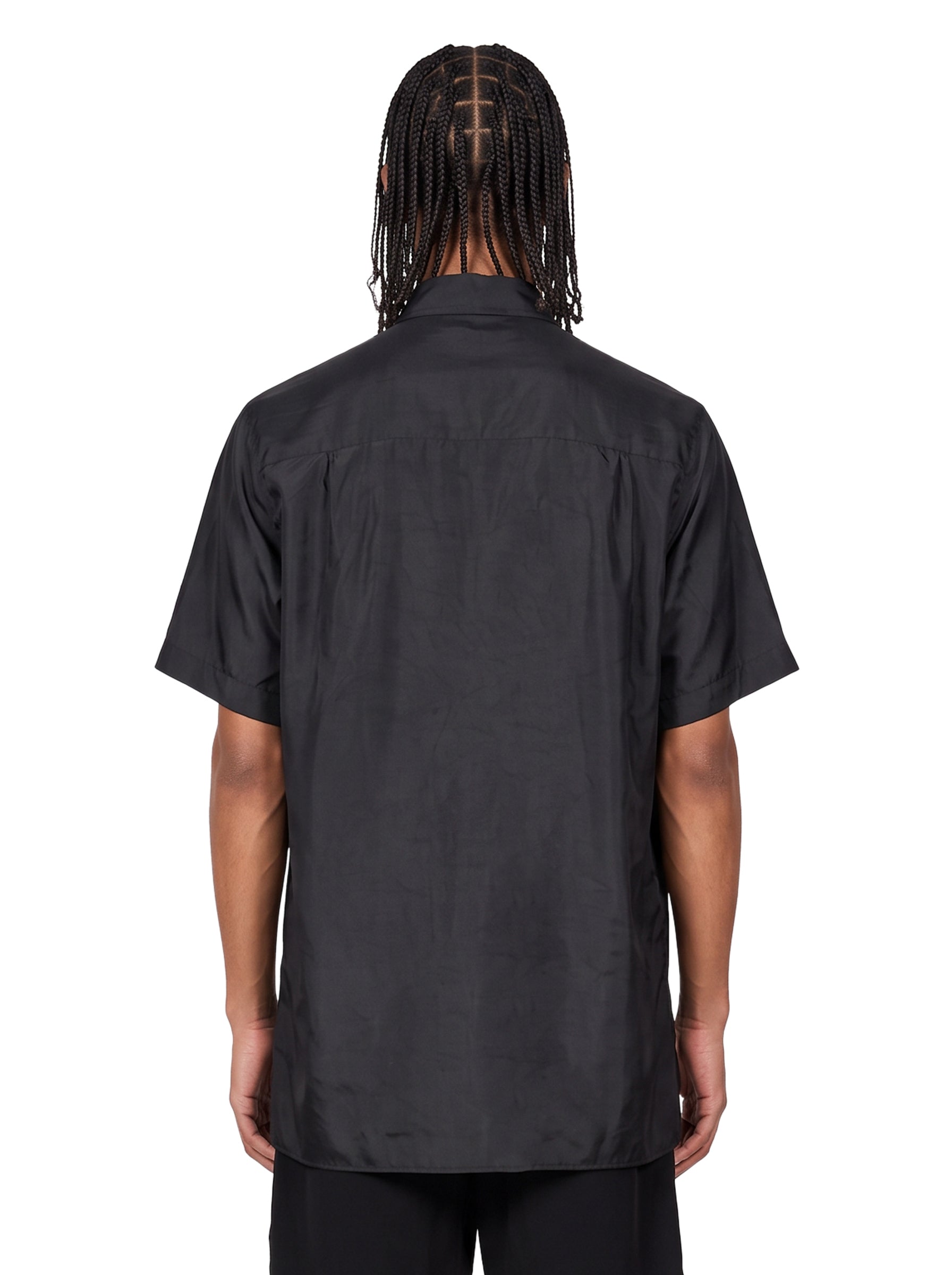 Camicia Big Half Sleeve in cupro nera 