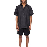 Camicia Big Half Sleeve in cupro nera 