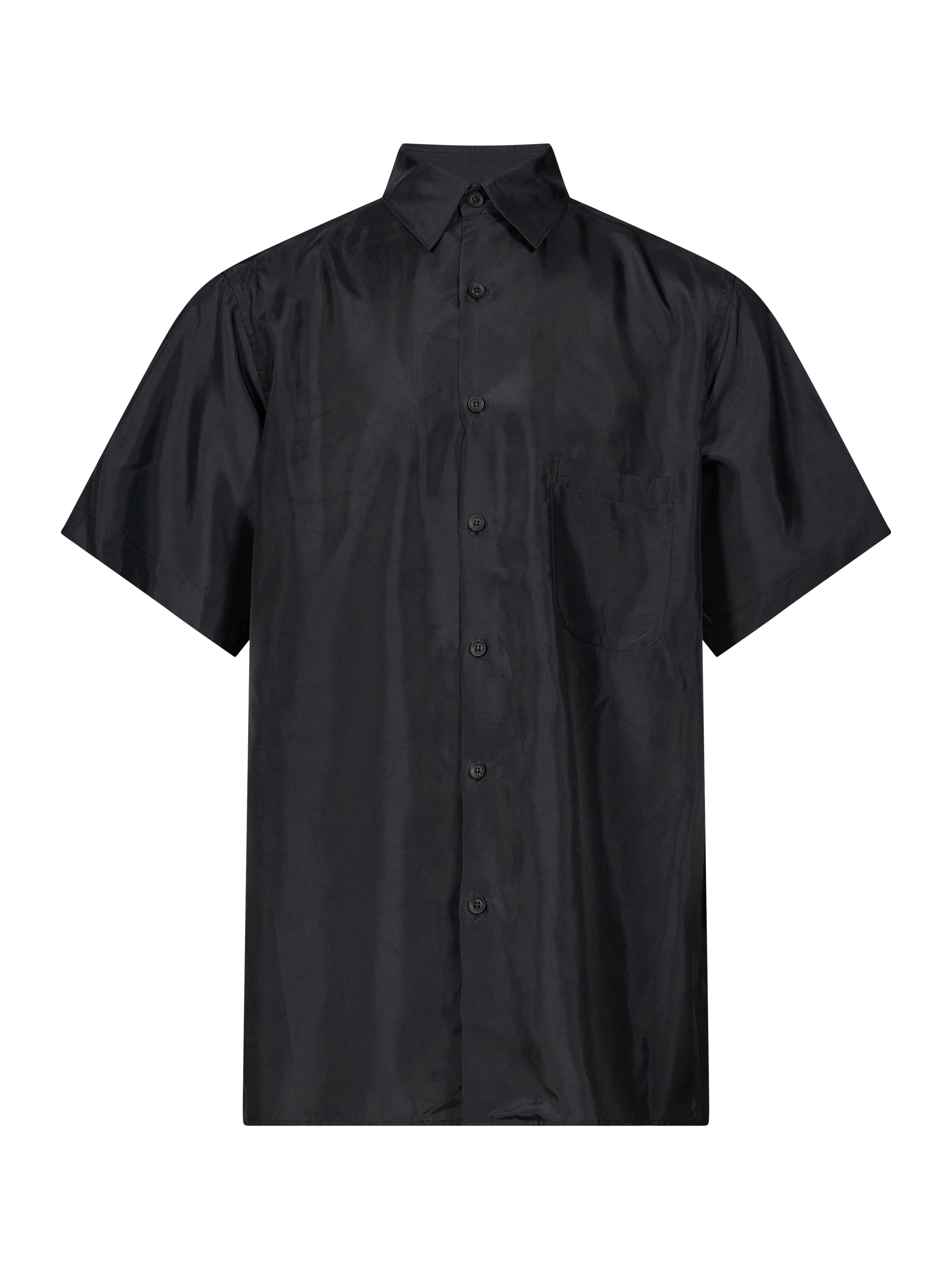Camicia Big Half Sleeve in cupro nera 