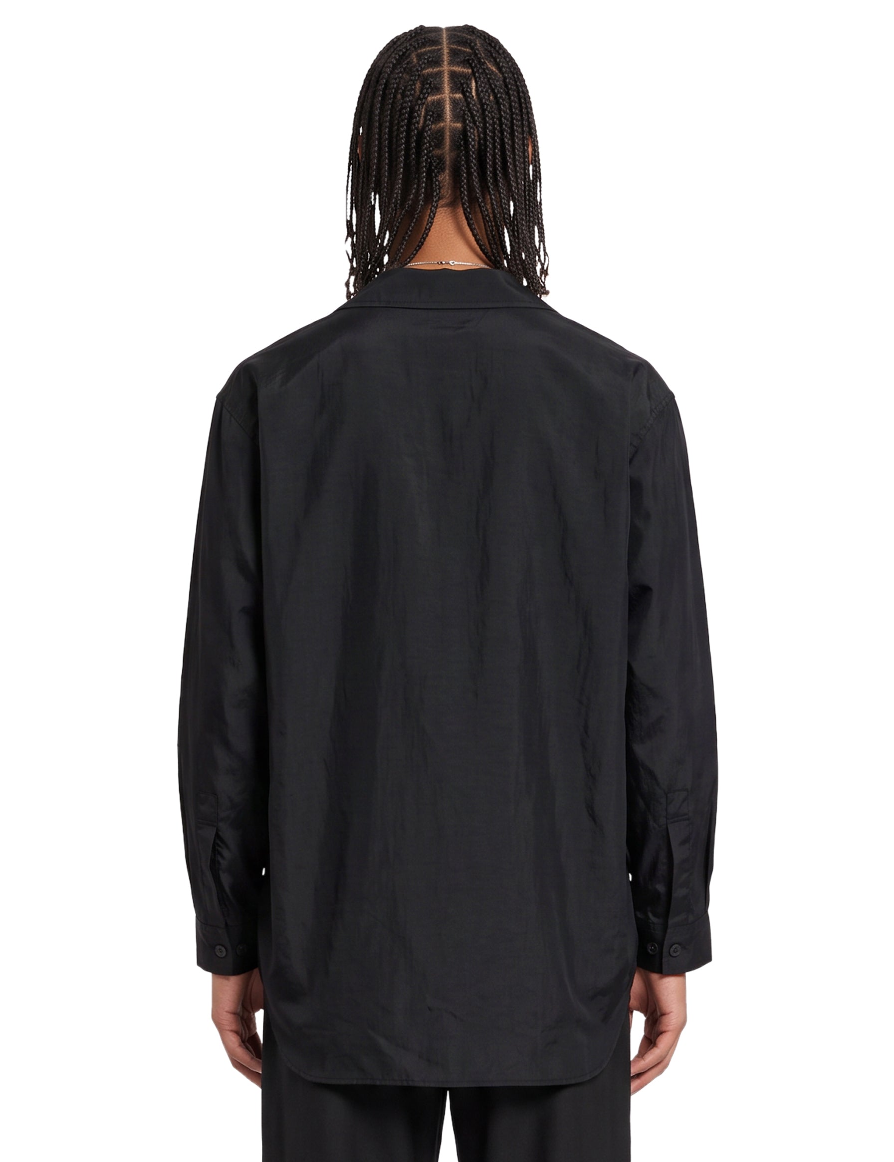 Camicia in cupro nera 