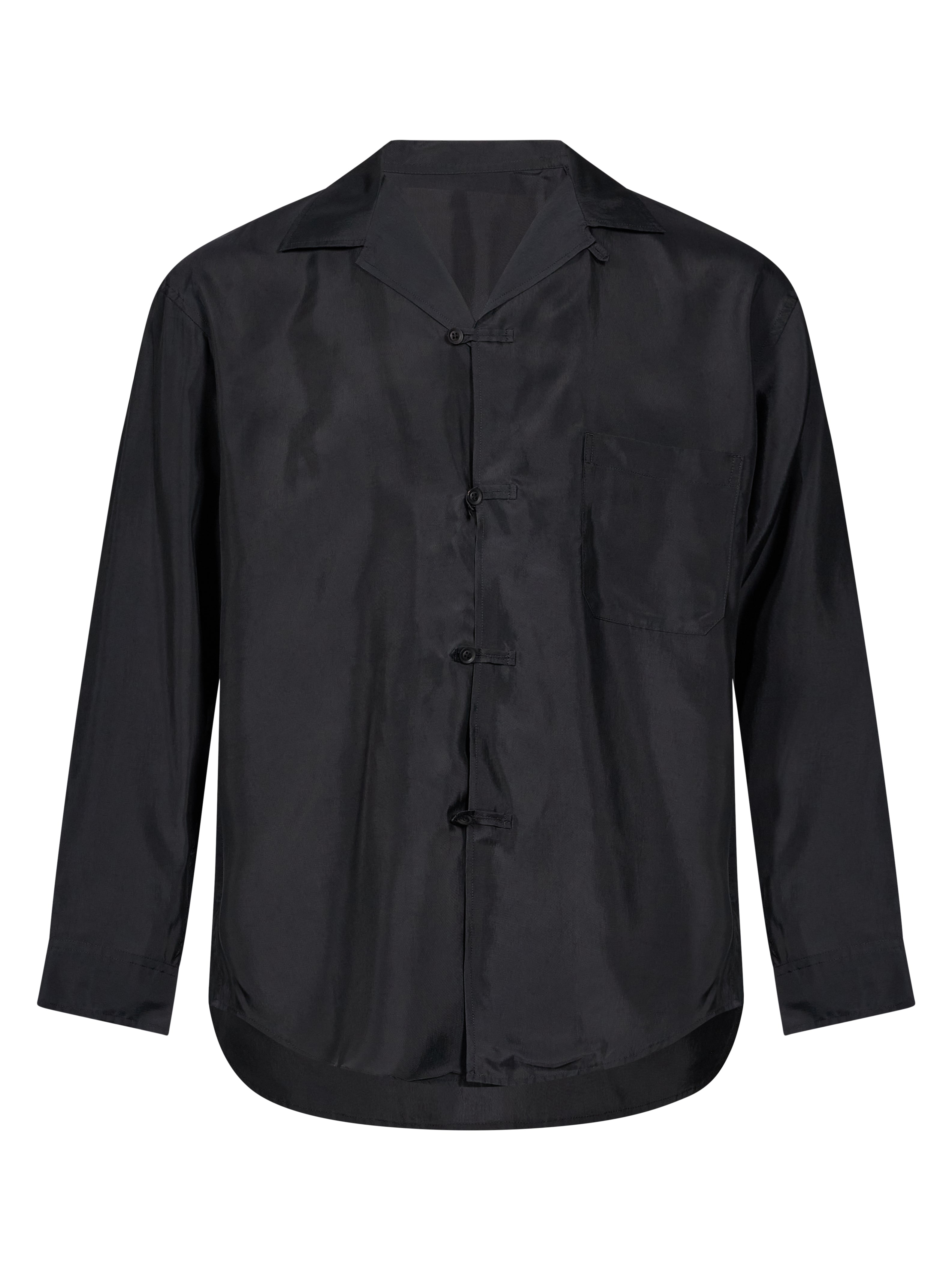 Camicia in cupro nera 
