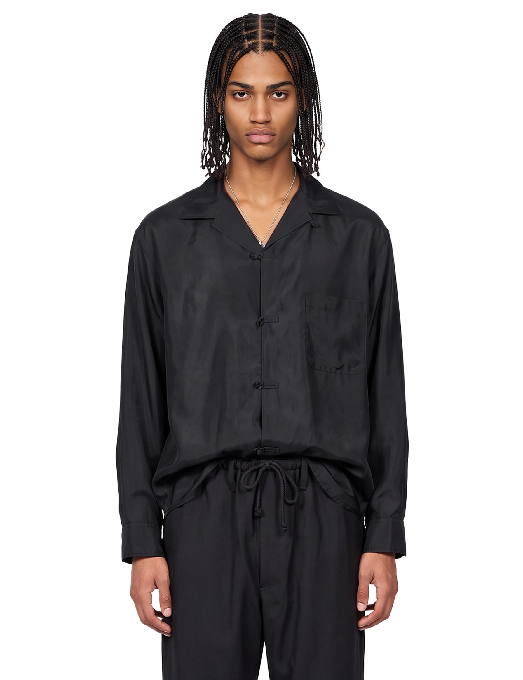 Camicia in cupro nera 