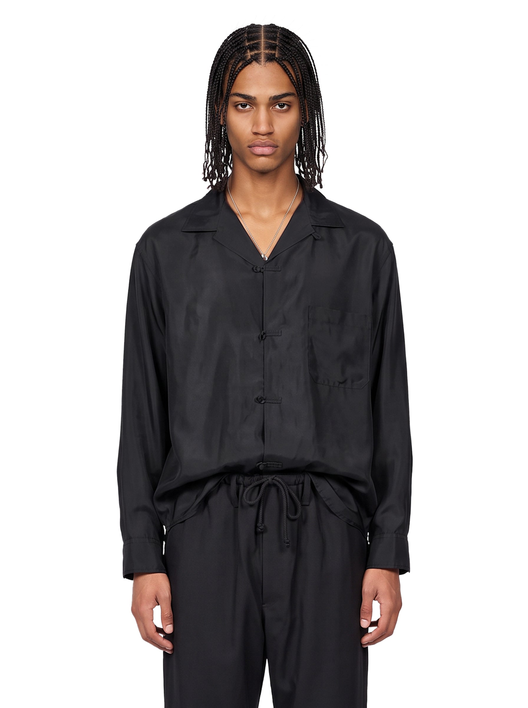 Camicia in cupro nera 