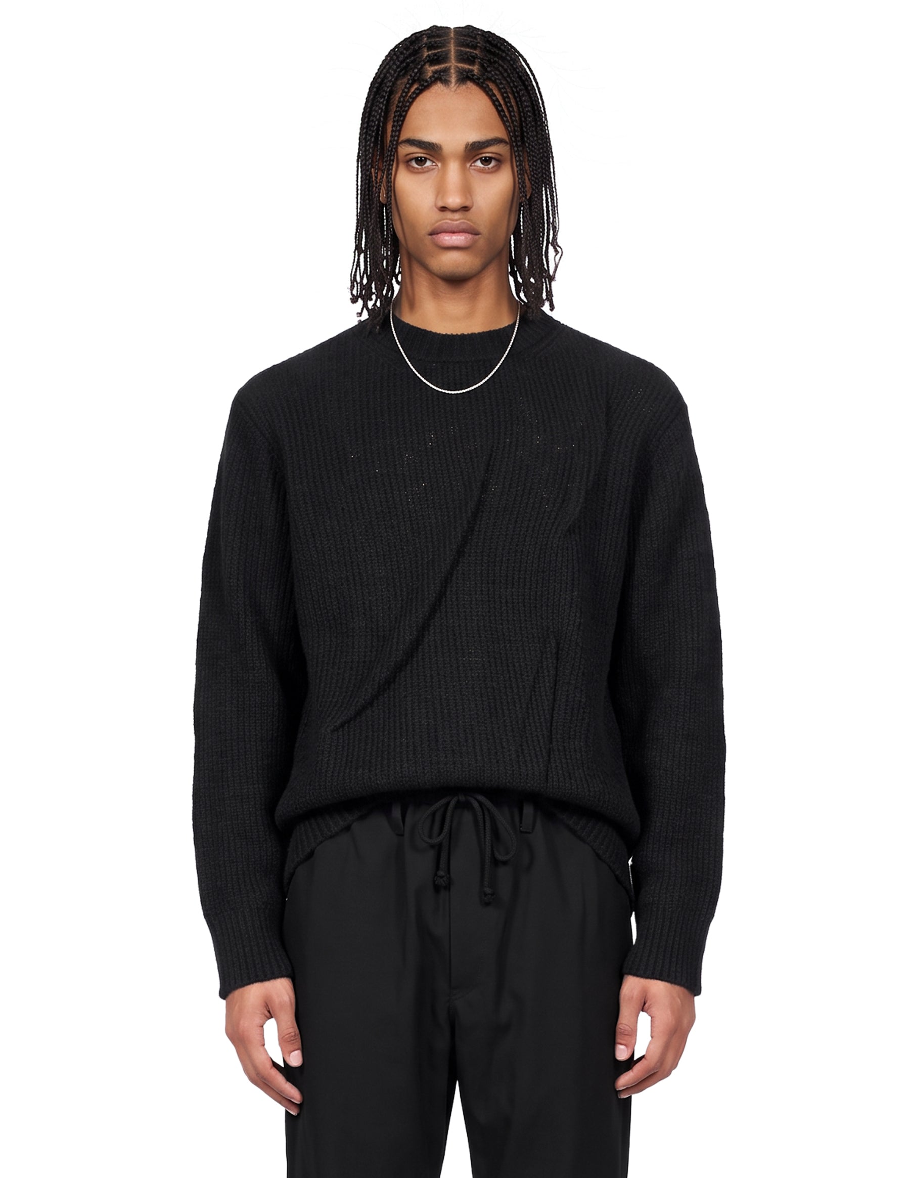 Pullover girocollo in nero 