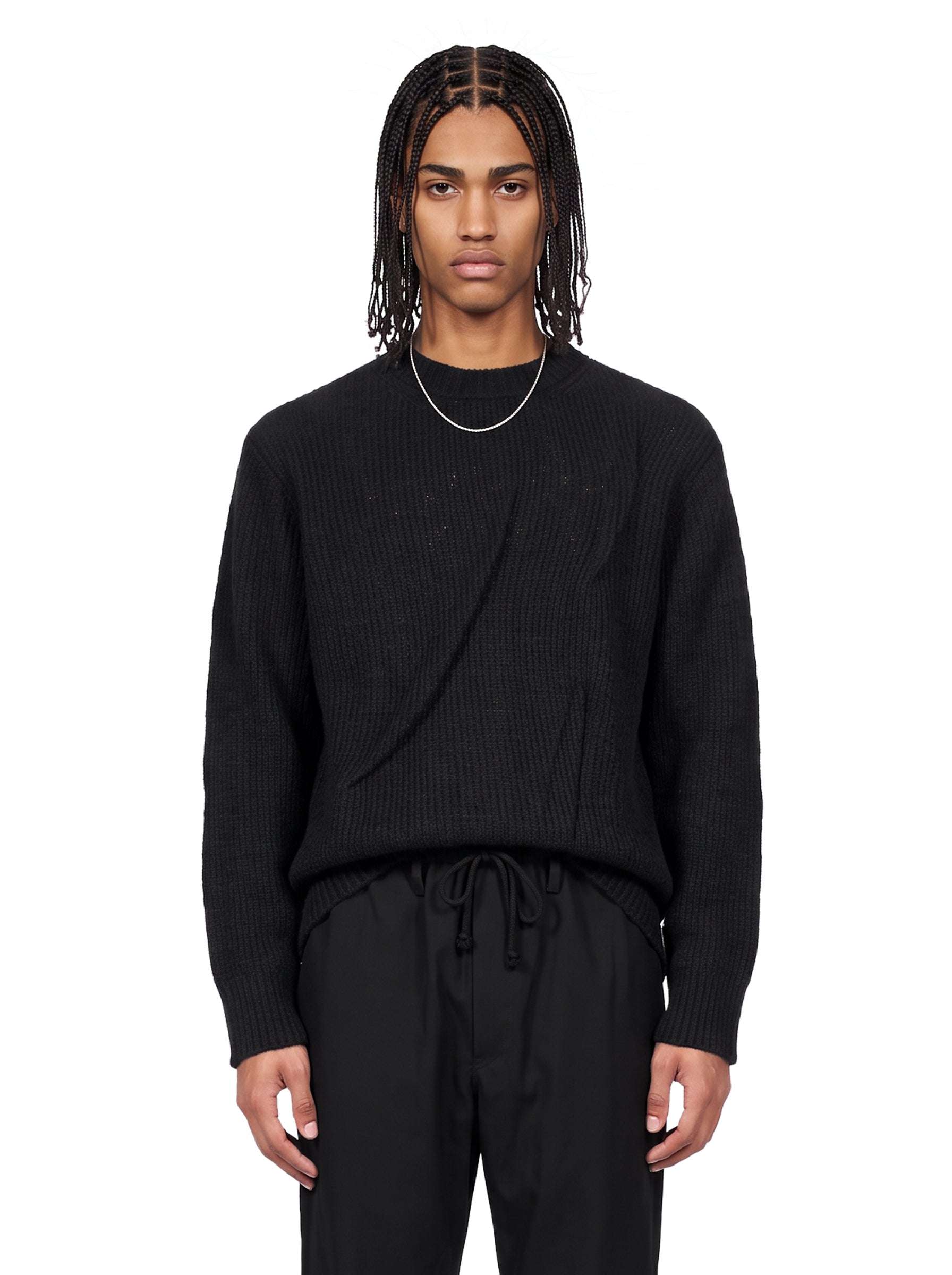 Pullover girocollo in nero 