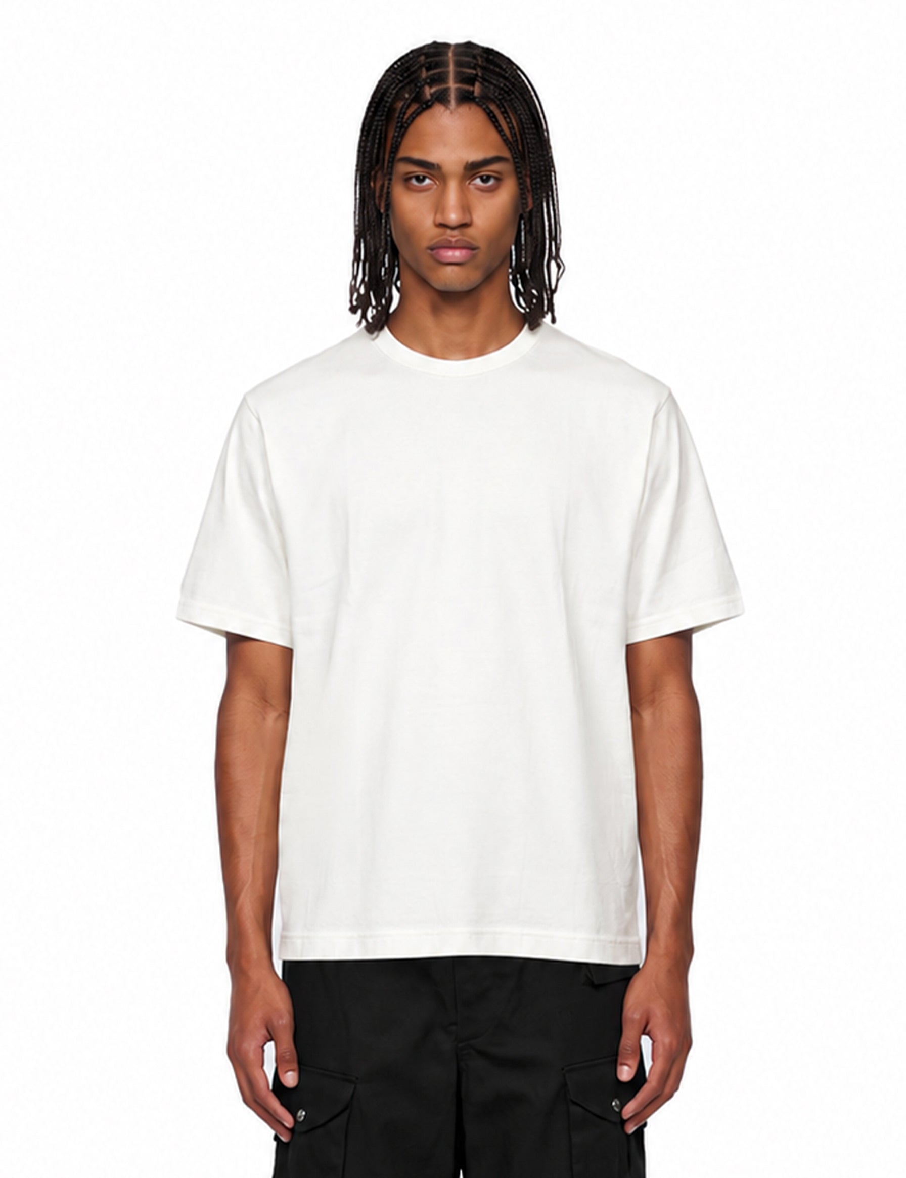 T-shirt girocollo in bianco 