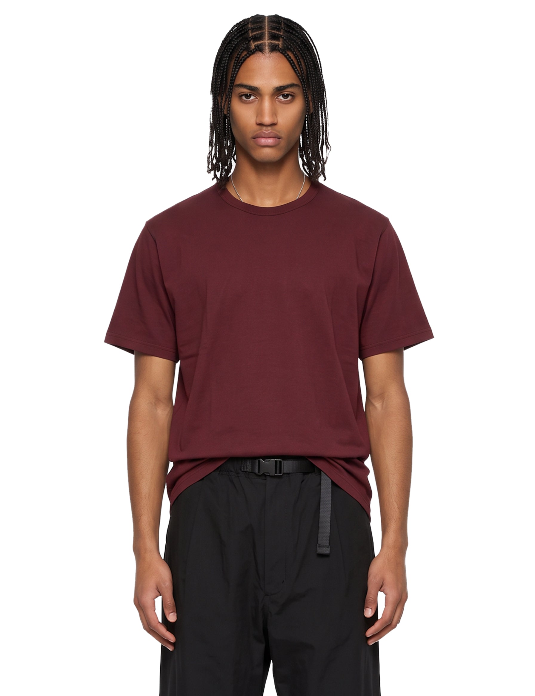 T-shirt girocollo bordeaux 
