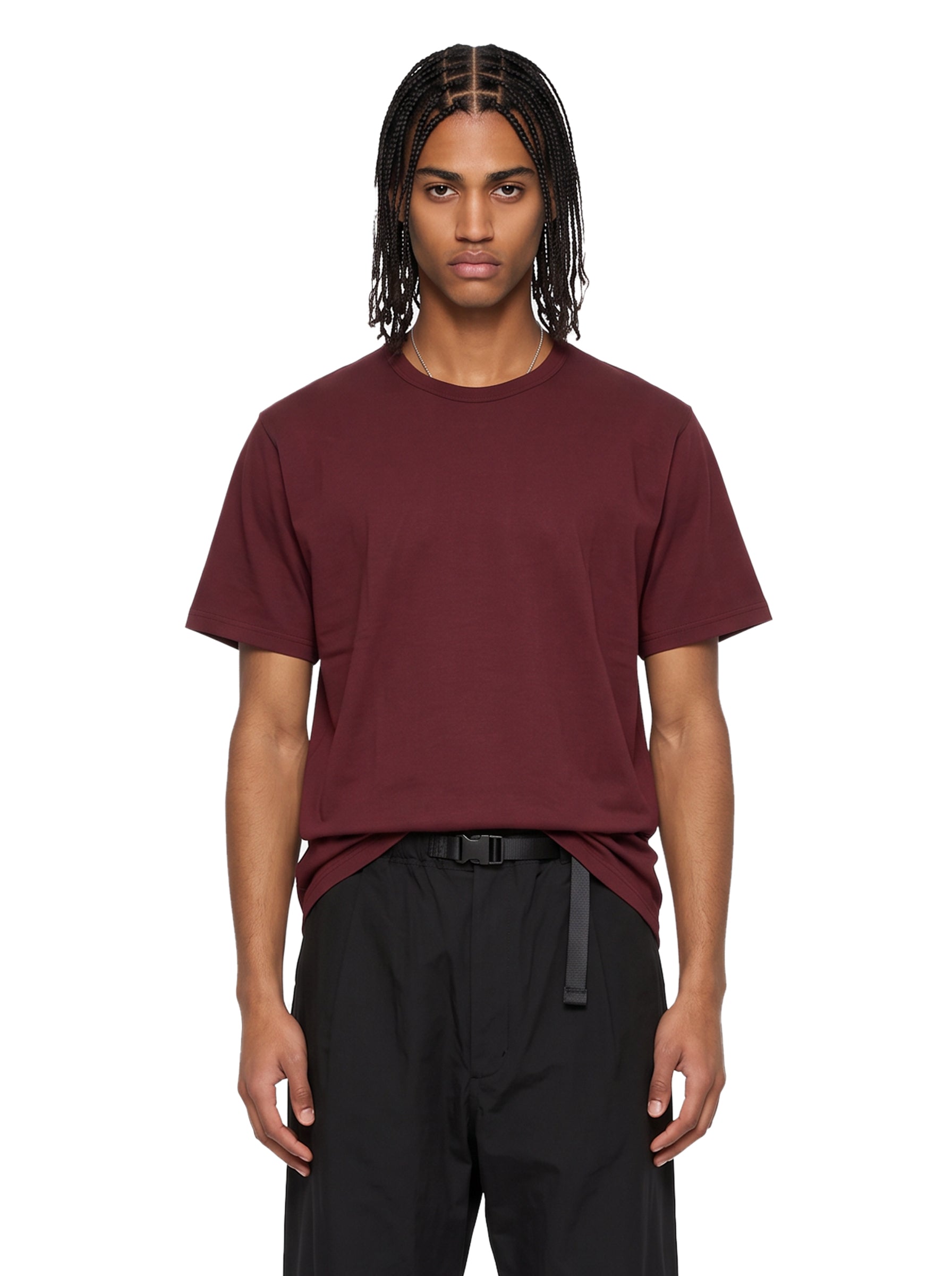 T-shirt girocollo bordeaux 