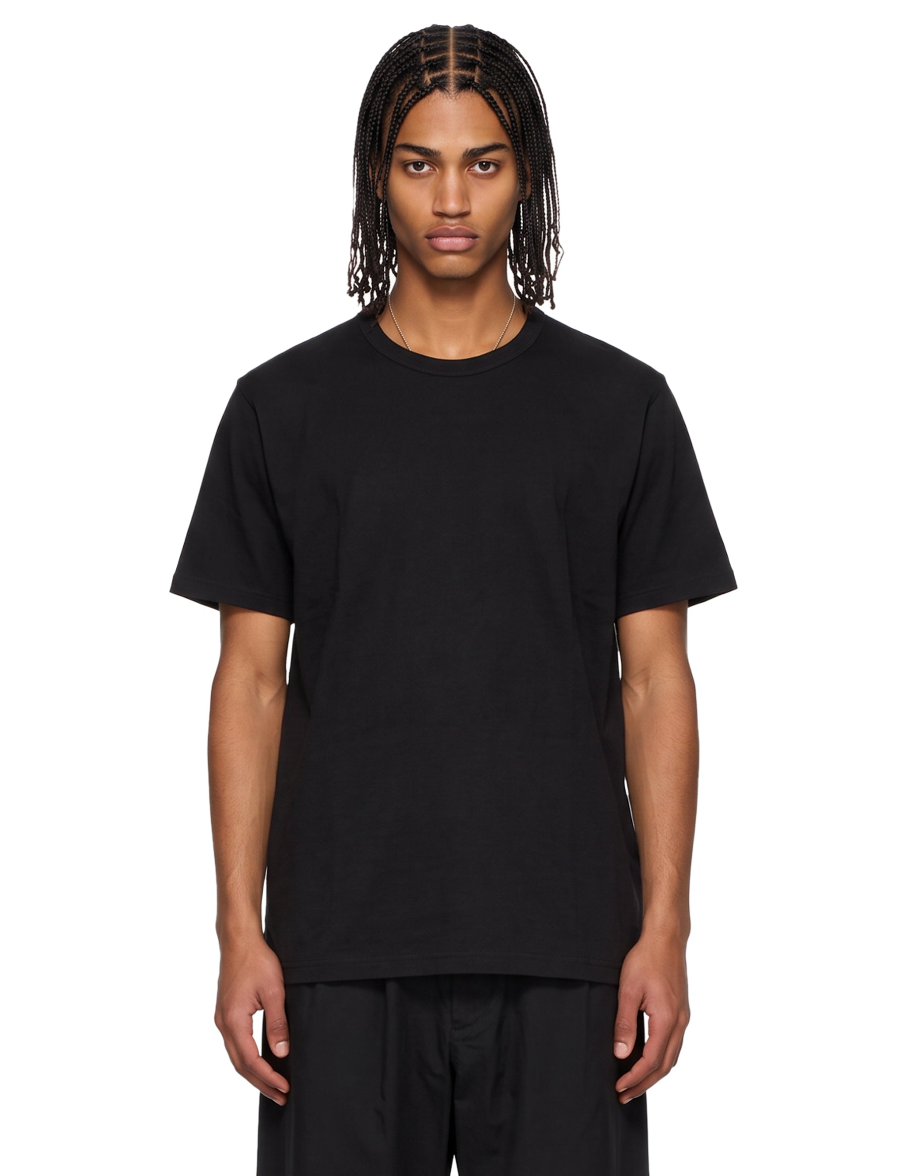 T-shirt girocollo in nero 