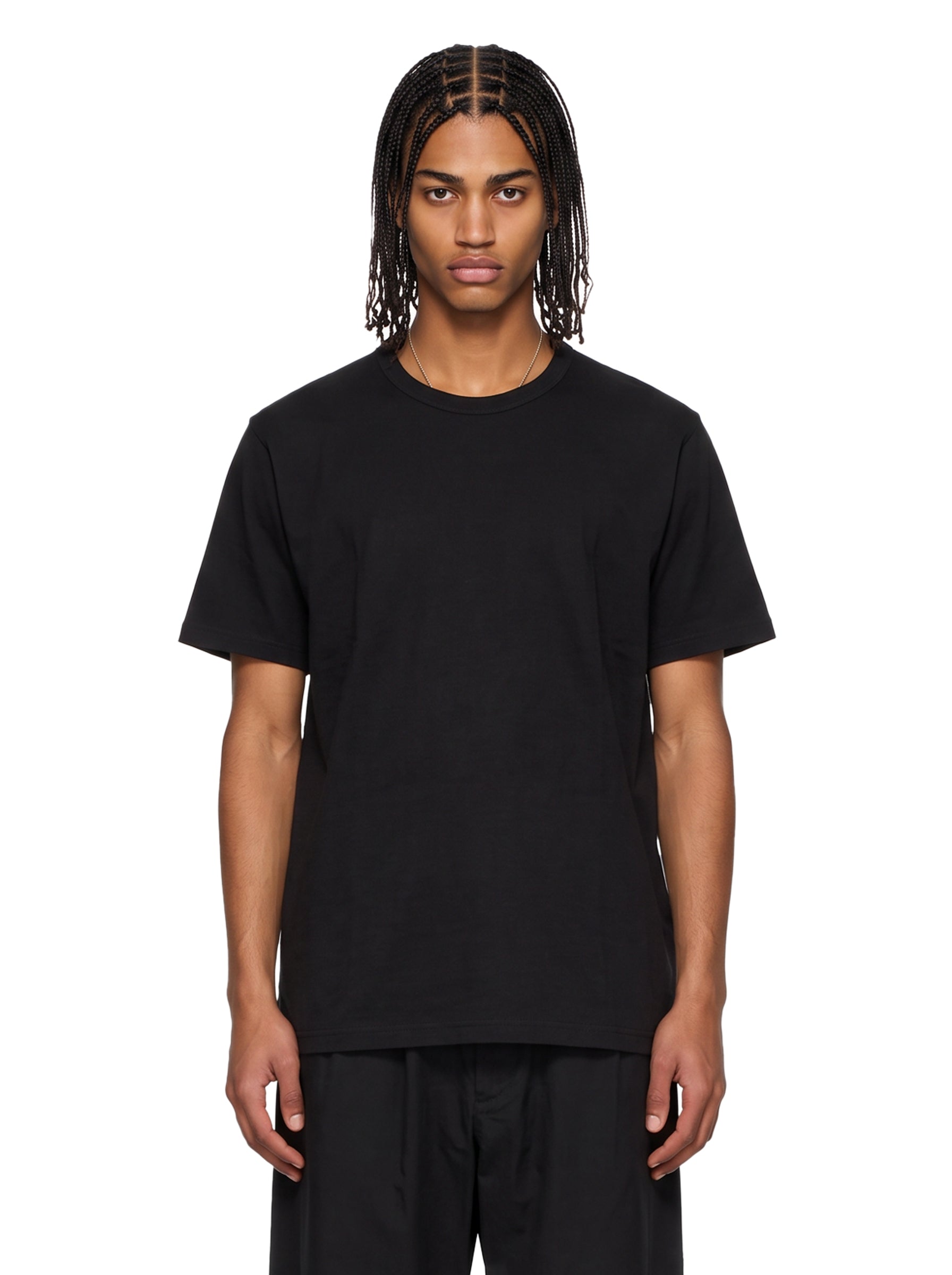 T-shirt girocollo in nero 