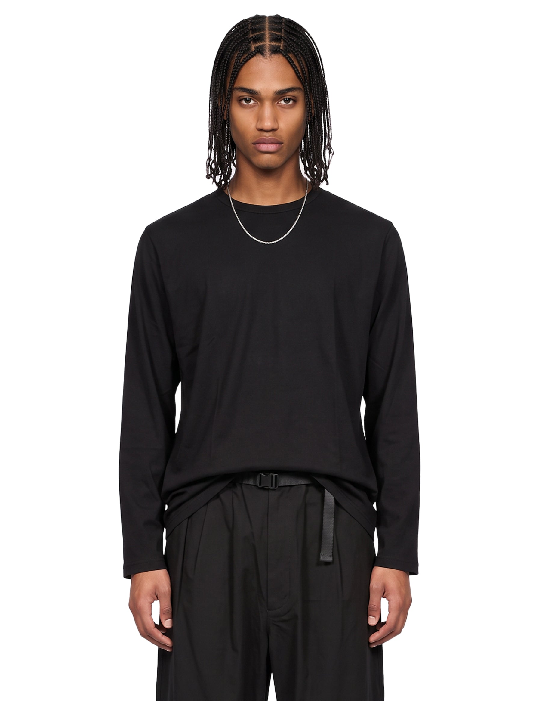 T-shirt girocollo in nero 