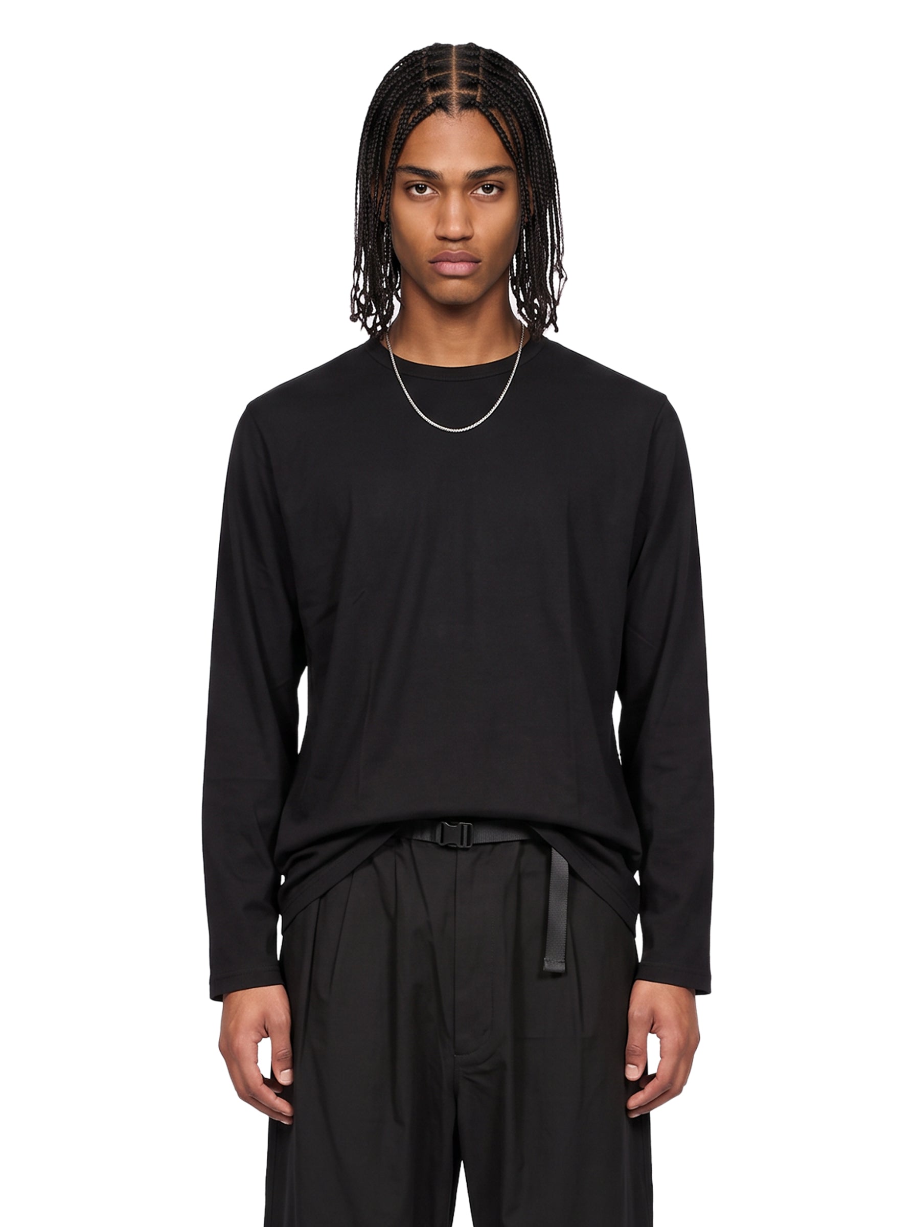 T-shirt girocollo in nero 