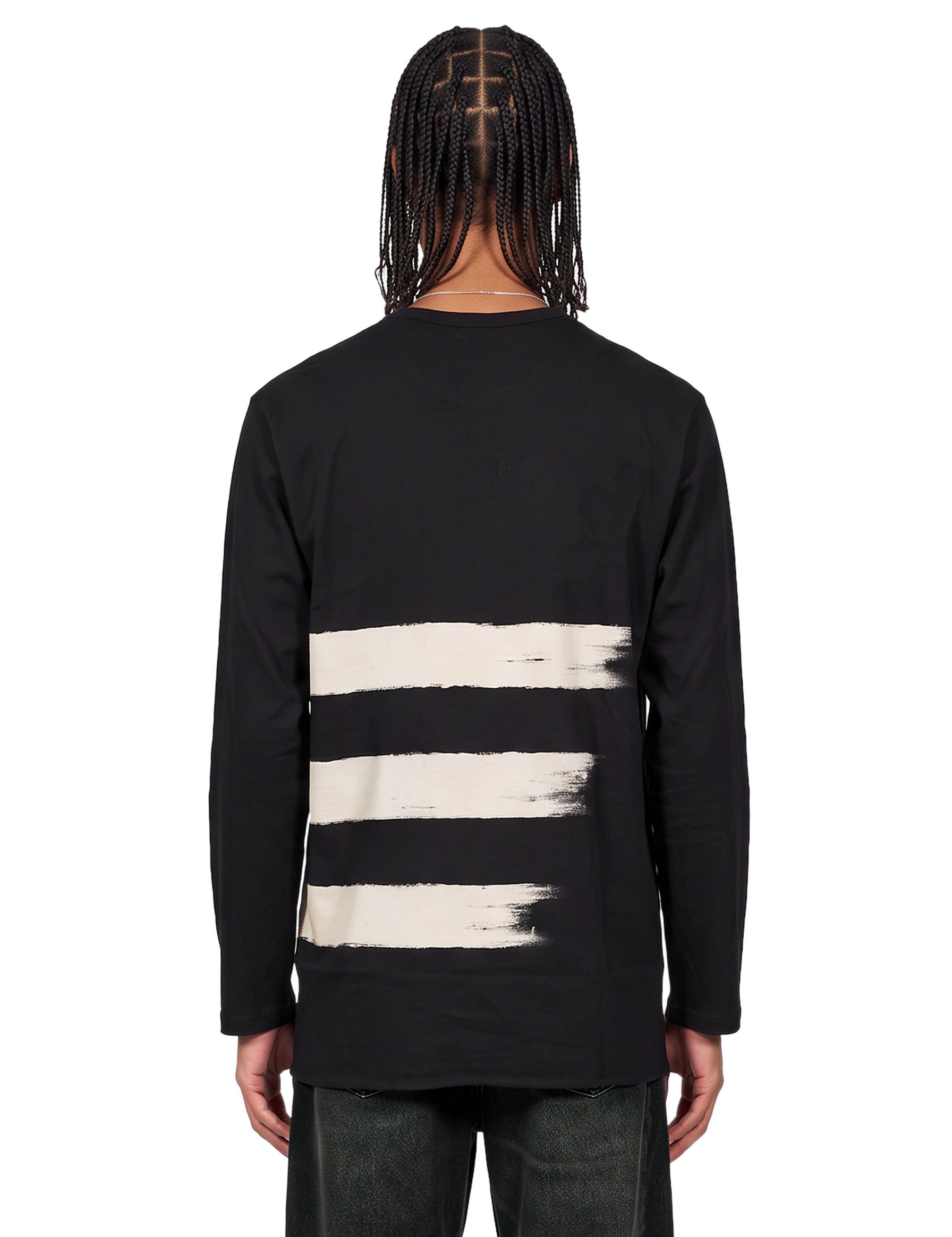 T-shirt girocollo effetto scolorito in nero 