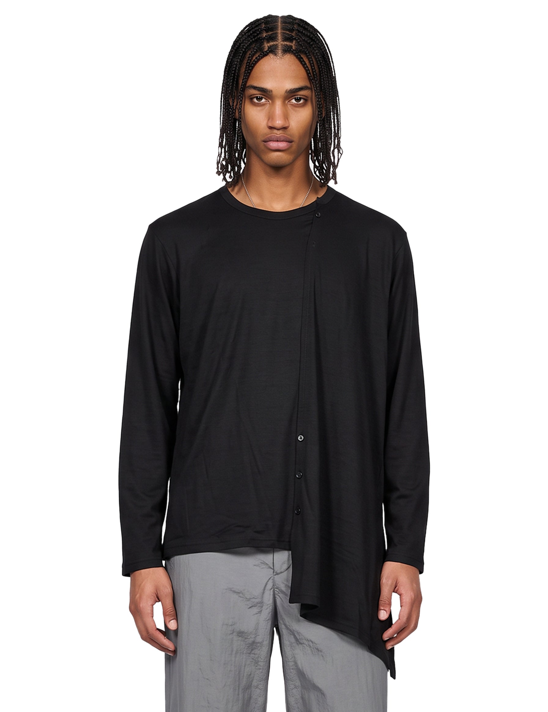 T-shirt Re-Diagonal in nero 