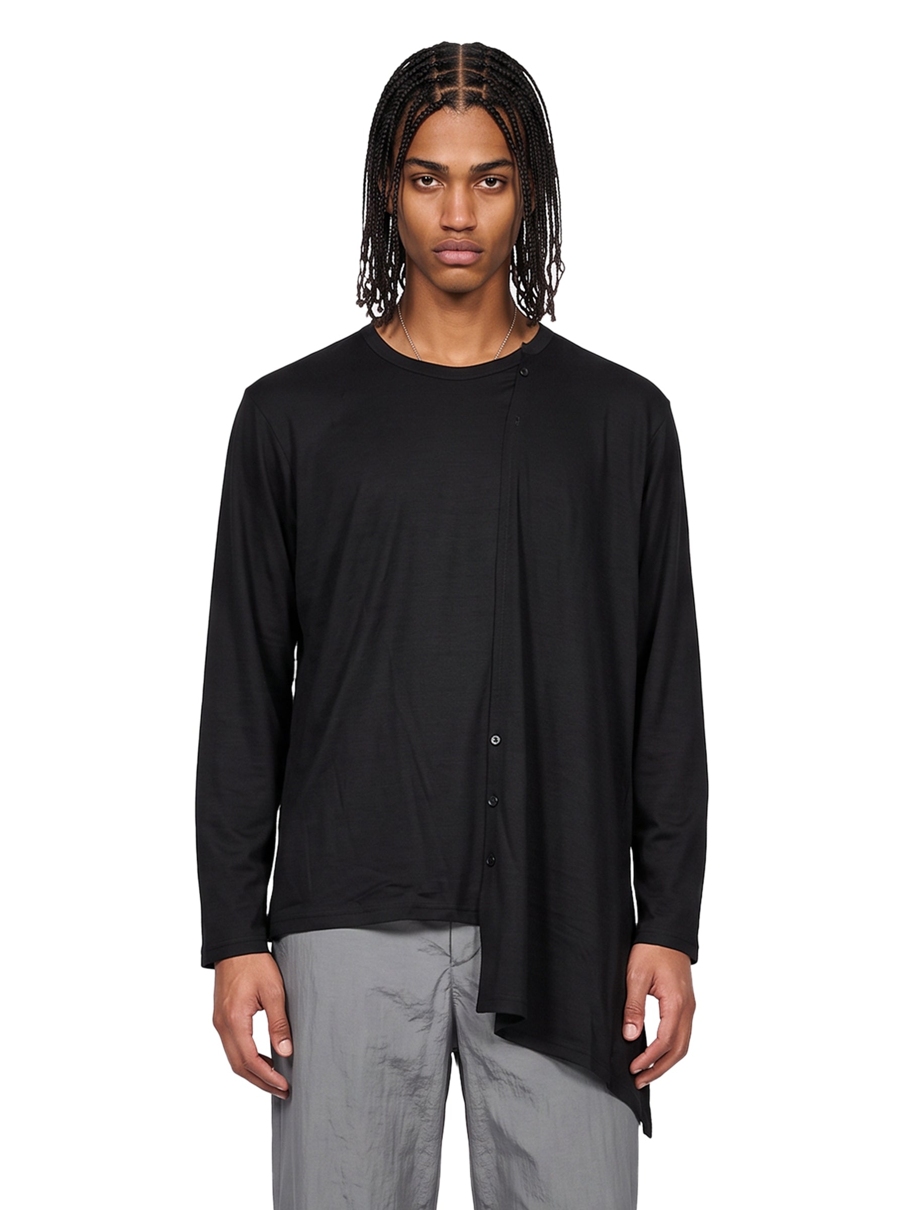 T-shirt Re-Diagonal in nero 