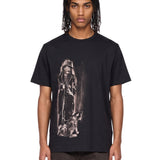 T-shirt girocollo stampata in nero 