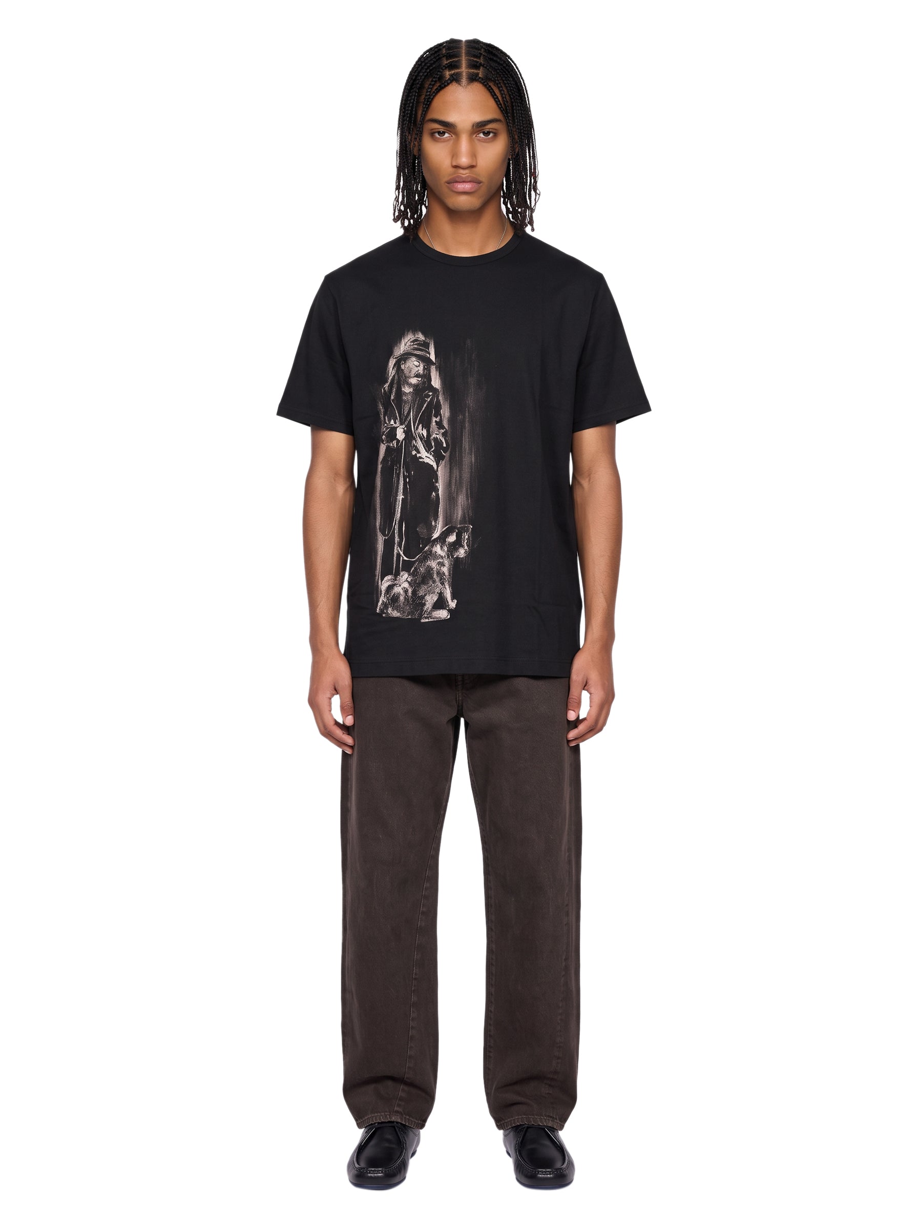 T-shirt girocollo stampata in nero 
