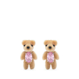 Orecchini a forma di orsachiotto in beige e rosa 