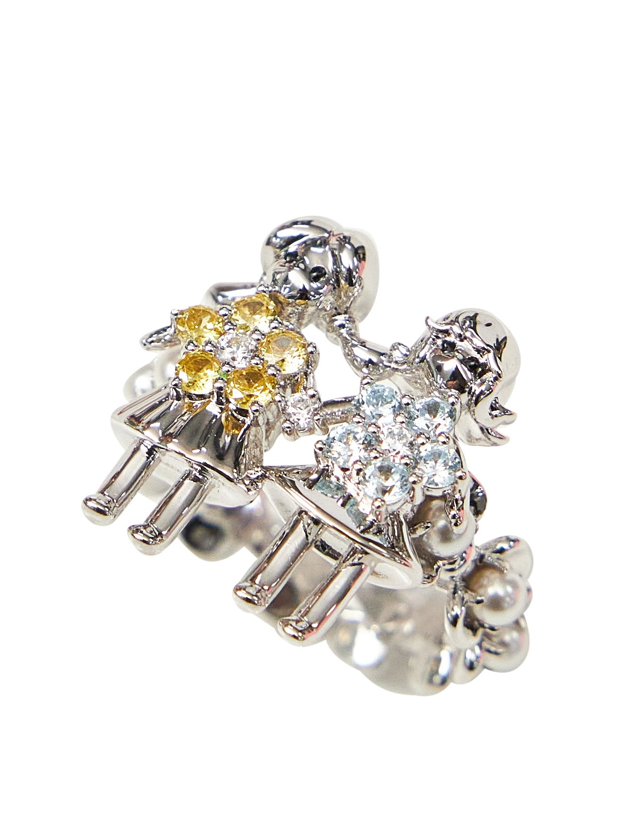 Anello Mini Twins Girl color argento 