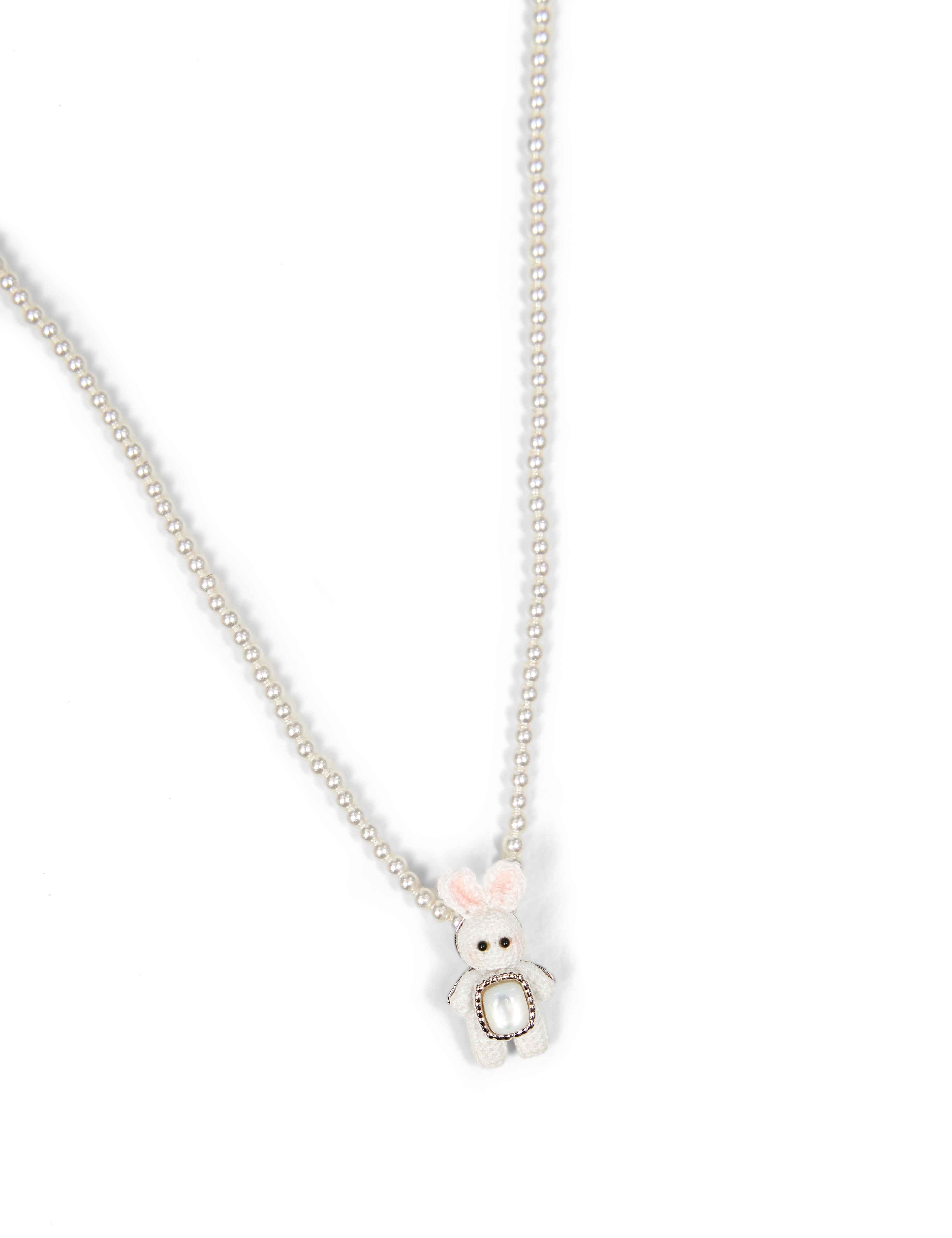 Collana mini rabbit in bianco 