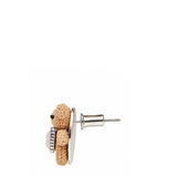 Orecchini Bear con perle in beige 