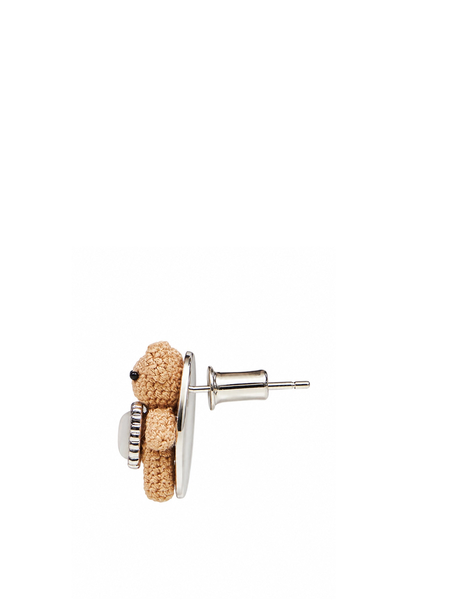 Orecchini Bear con perle in beige 
